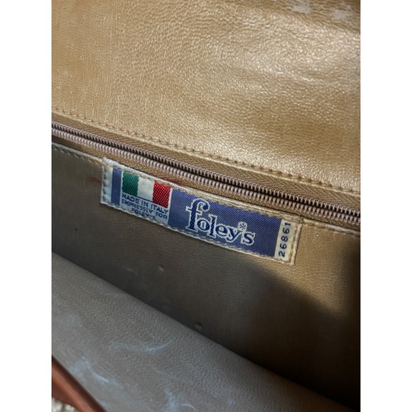 Foleys Leather Clutch Bag Brown Envelope Style Made in Italy VTG - Picture 4 of 7